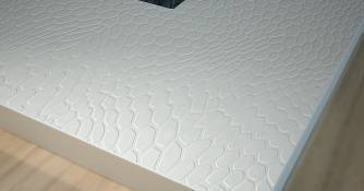 Plato de ducha de resina textura colmena color blanco